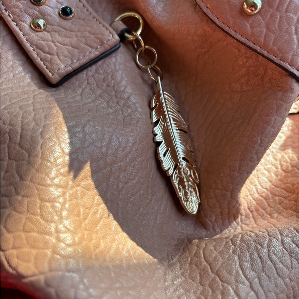 Jessica Simpson Pink Textured Handbag with Stud Accents - Picture 8 of 8